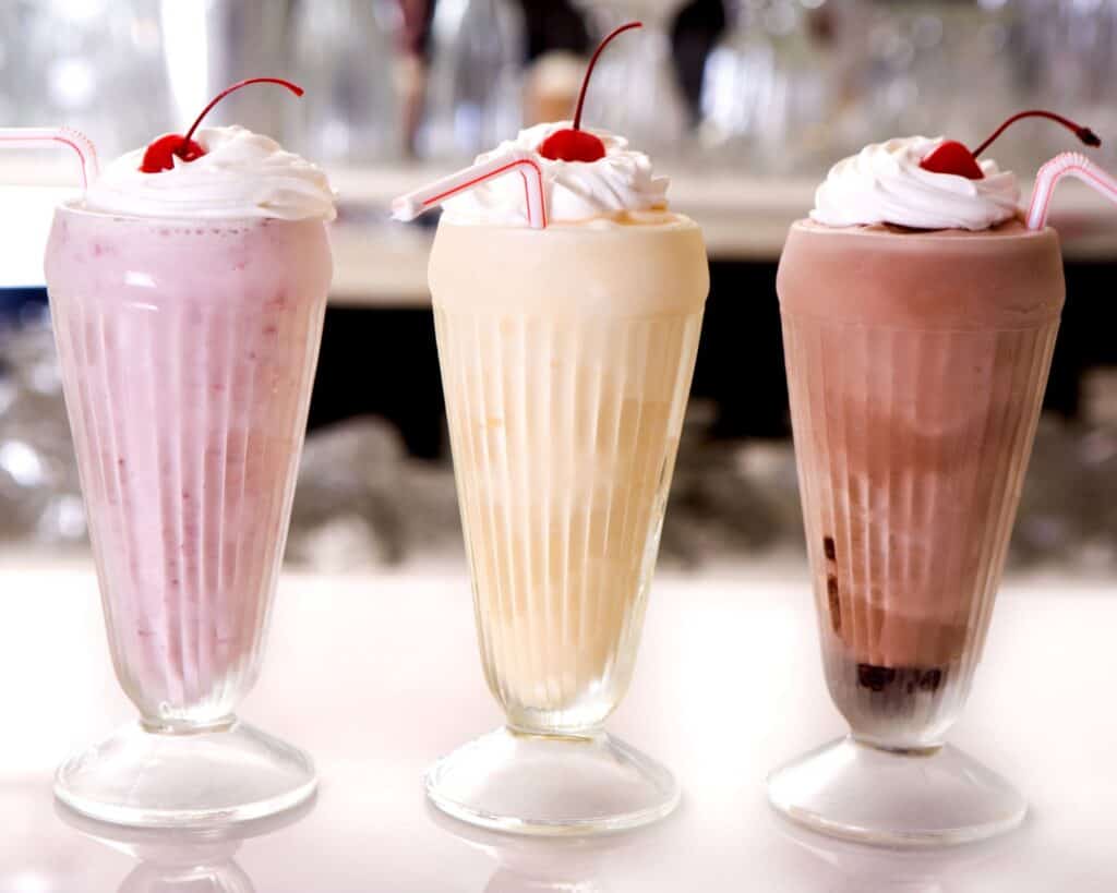 food that starts with the letter m - milkshake