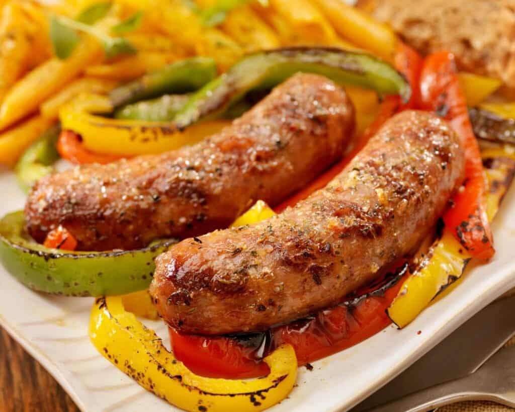 Foods that begin with the letter I : Italian sausage 