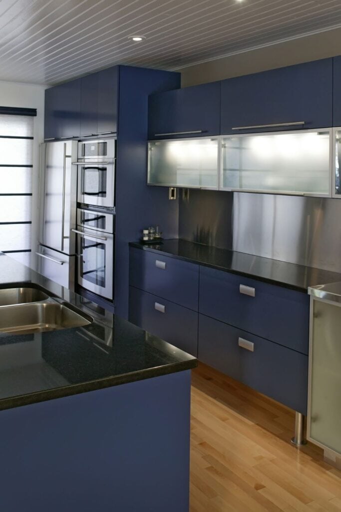 dark blue modern kitchen