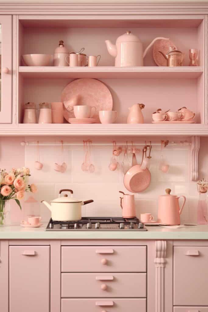 baby pink kitchen