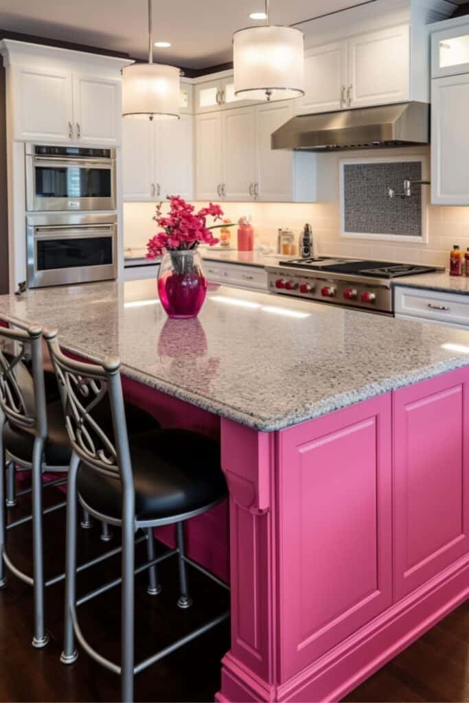 pink island kitchen