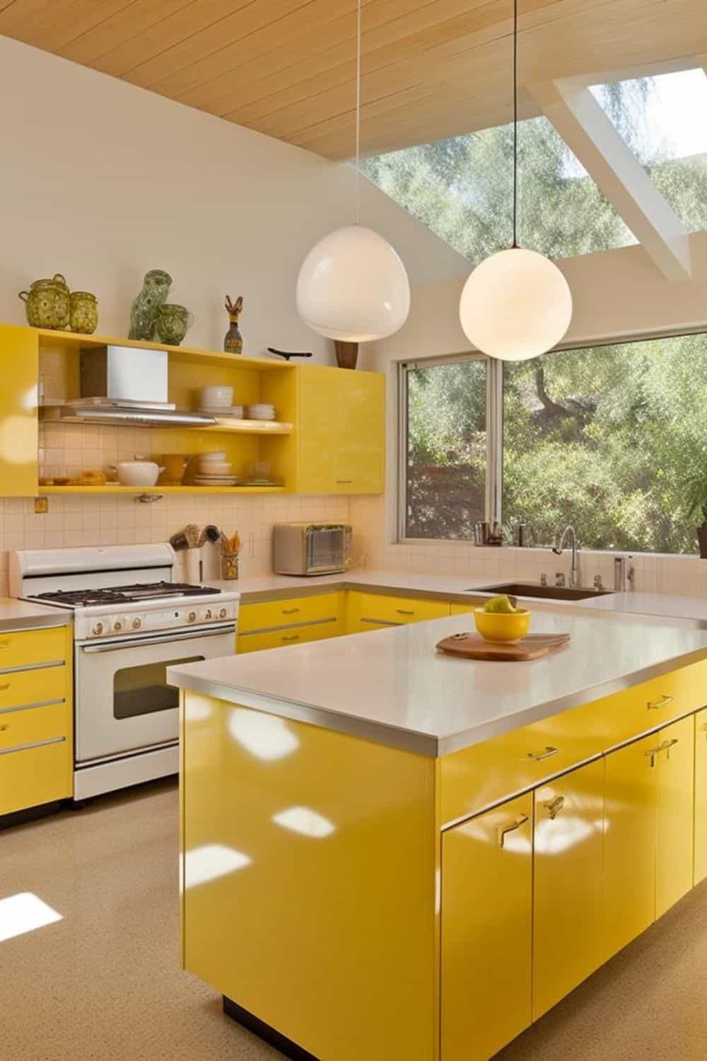 lemon yellow kitchen modern