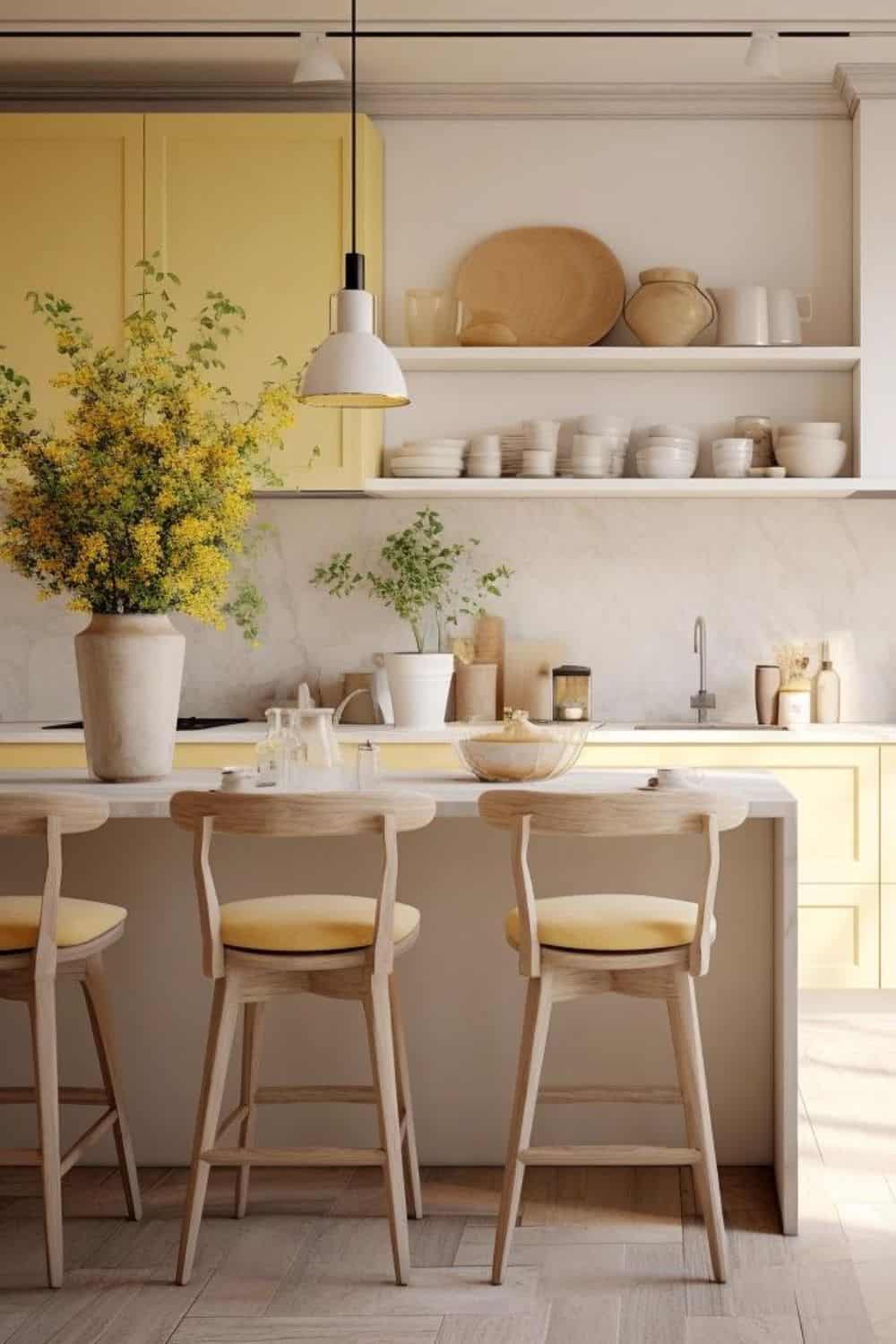 soft yellow and cream kitchen 