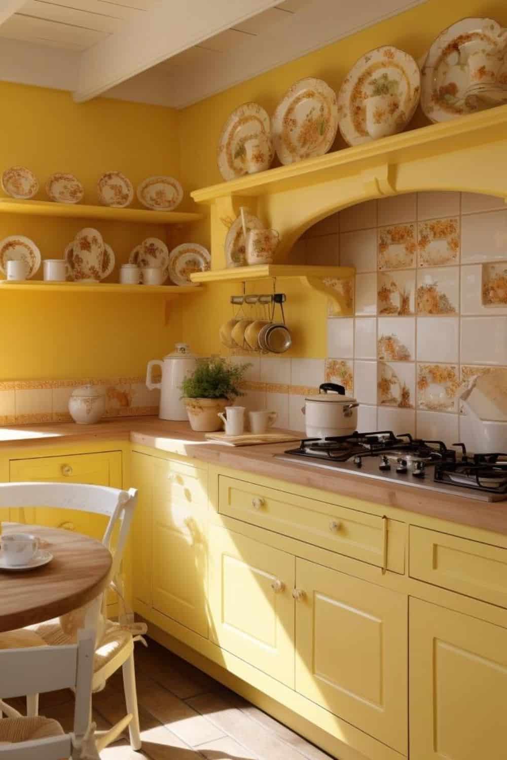 Bright yellow kitchen 