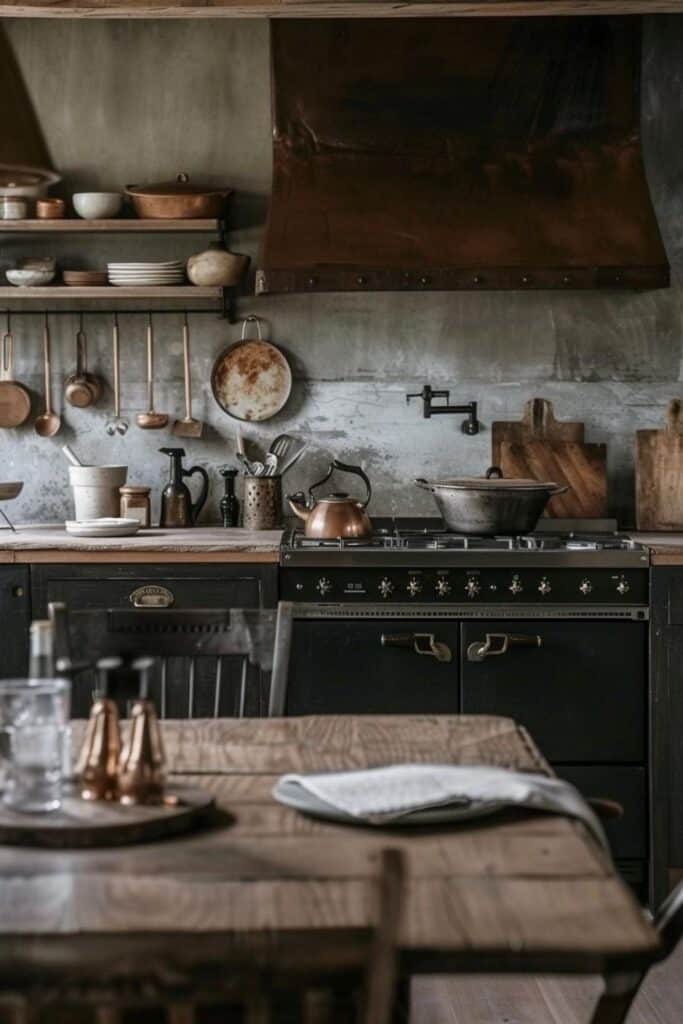 rustic moody farmhouse kitchen