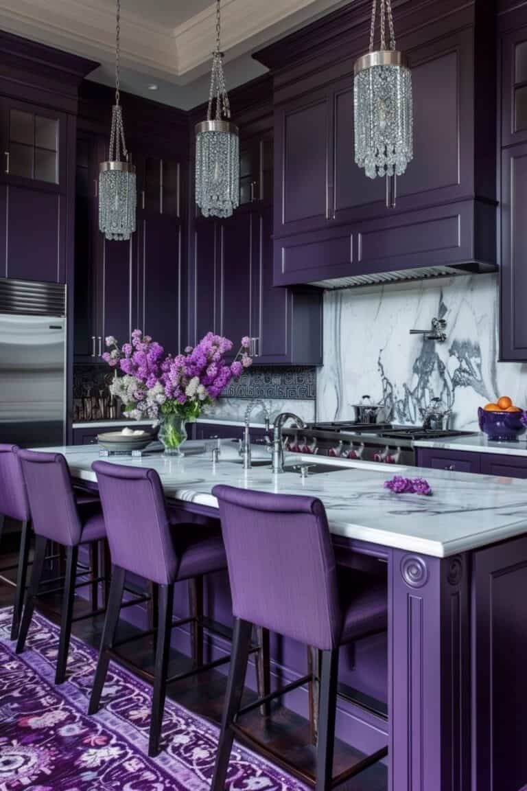 Majestic Tones: Explore 40 Purple Kitchens for a Touch of Magic
