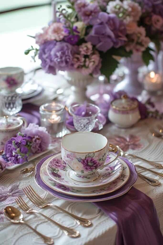 purple Tea Party Tablescape