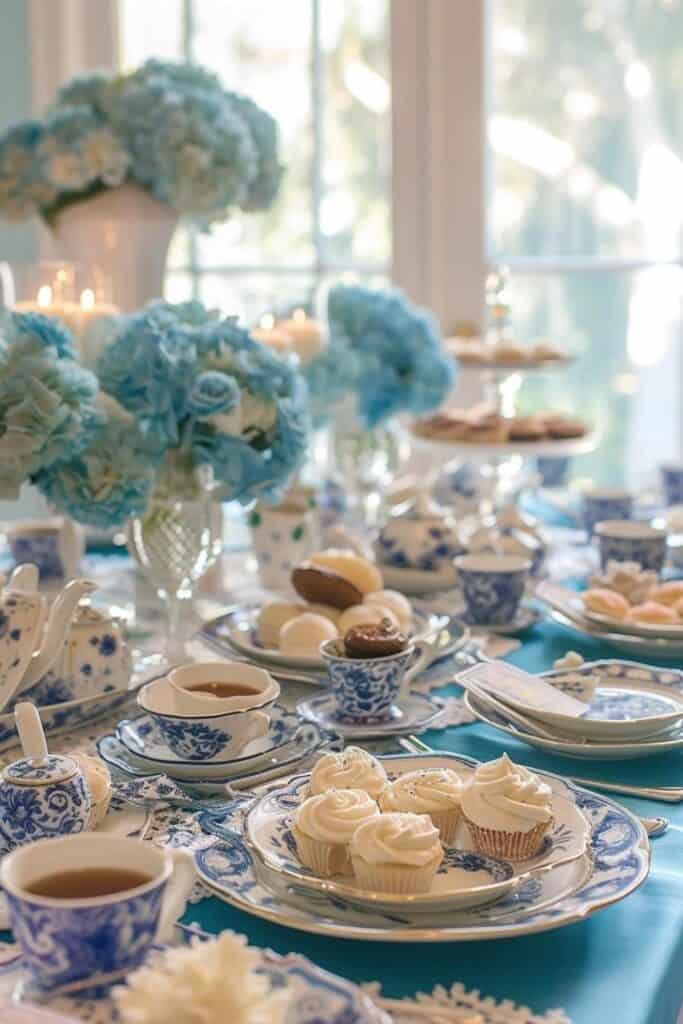 blue Tea Party Tablescape